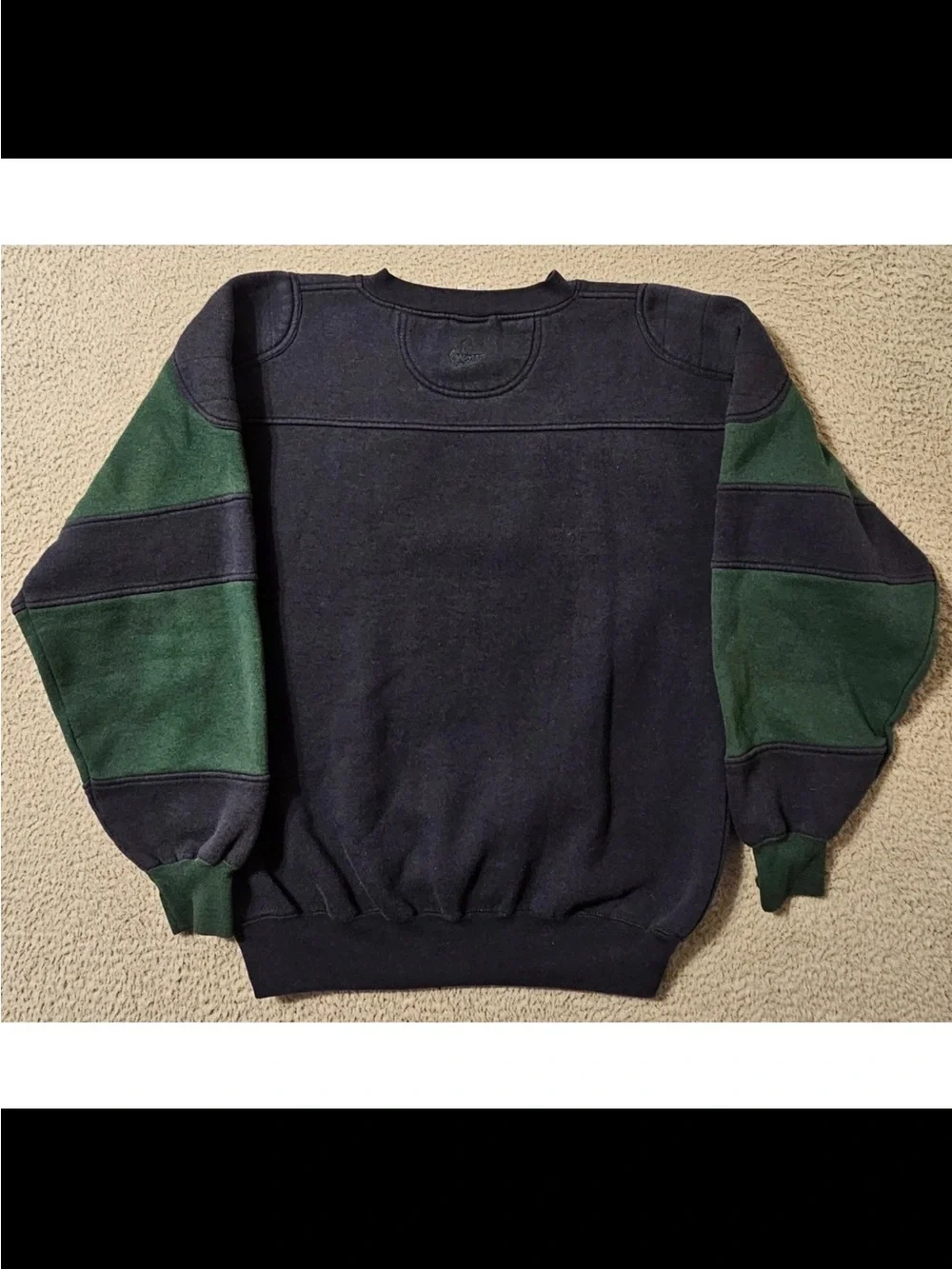 RARE Midwest Embroidery Notre Dame Black and Green Crewneck Size L
